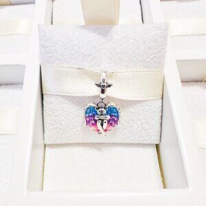 925 Sterling Silver Angel Dangle Charm Fits Pandora Charm Bracelets And Bangles